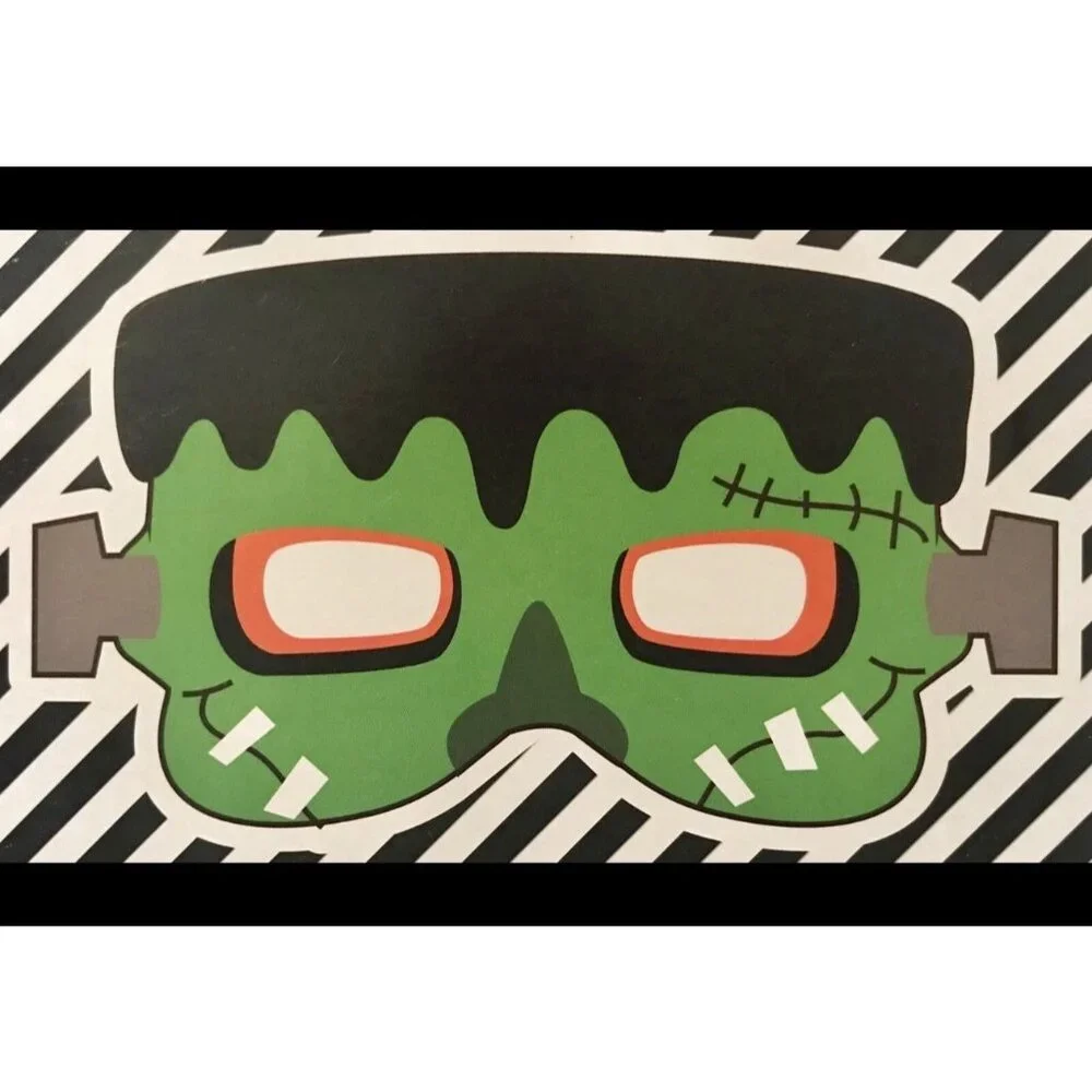 3 Assorted Design Halloween Glow Stick Eye Mask FRANKENSTEIN  & PUMPkIN & WITCH
